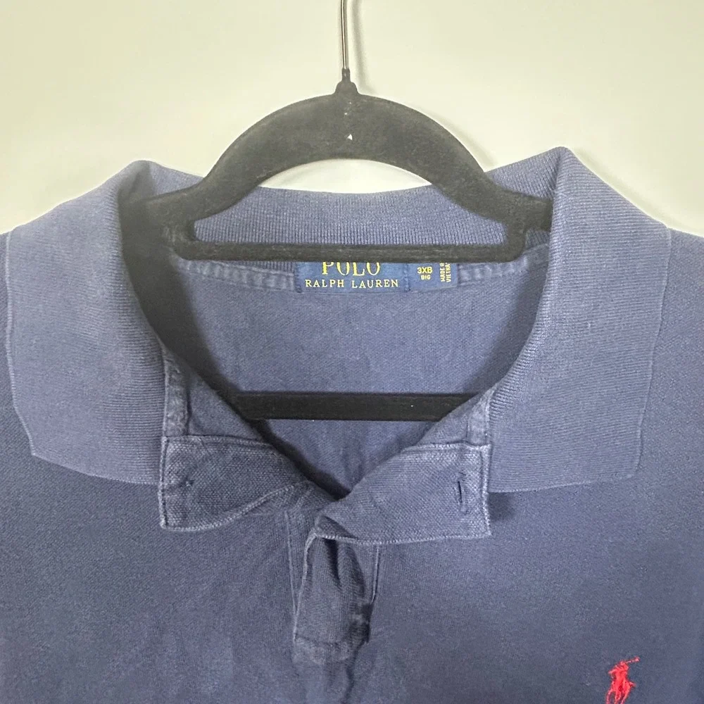 2 Polo Ralph Lauren Men's Navy Blue Big &‎ Tall Short Sleeve Polo Shirt 3XB